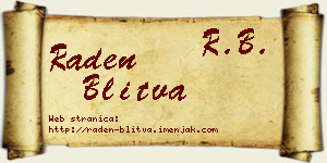 Raden Blitva vizit kartica